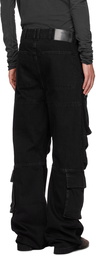 Entire Studios Black Heavy Denim Cargo Pants