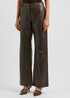 Aexae Straight-leg Leather Trousers Brown
