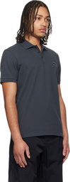 Moncler Gray 'Matt Black' Logo Short Sleeve Polo