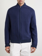 Inis Meáin - Tonnta Merino Wool, Baby Alpaca and Silk-Blend Bomber Jacket - Blue