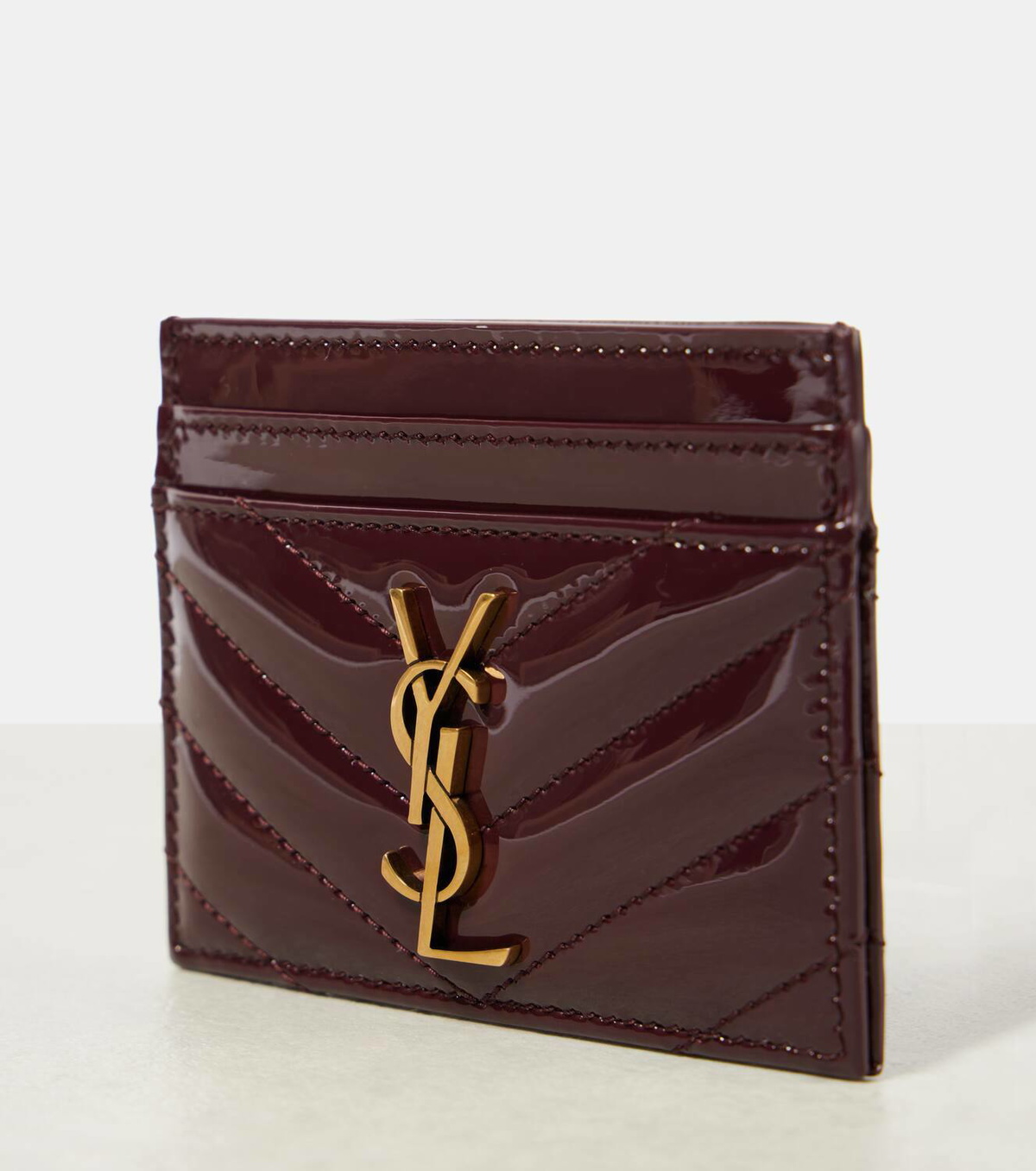 【Saint Laurent】 Voltaire Cassandre leather card holder Cassandre leather card holder in black - Saint Laurent