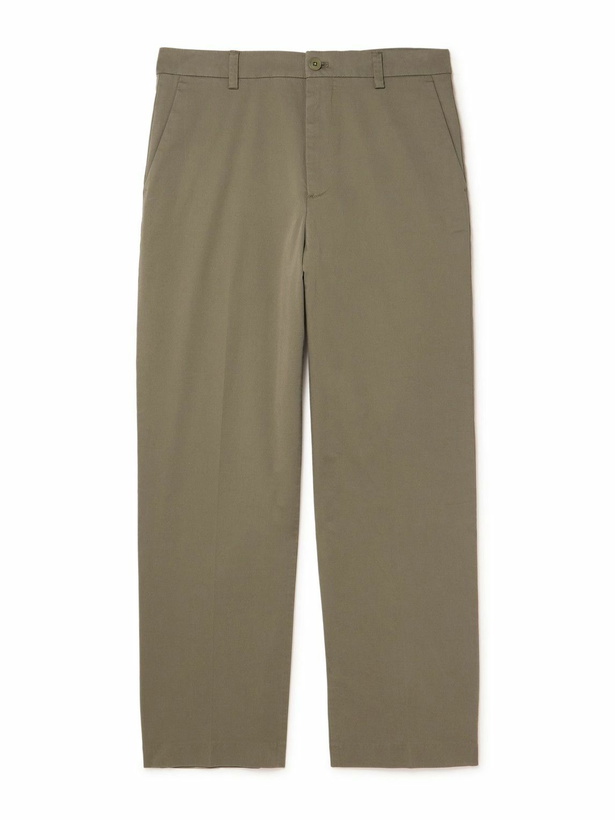 Photo: NN07 - Paw 1804 Straight-Leg Organic Cotton-Blend Trousers - Green