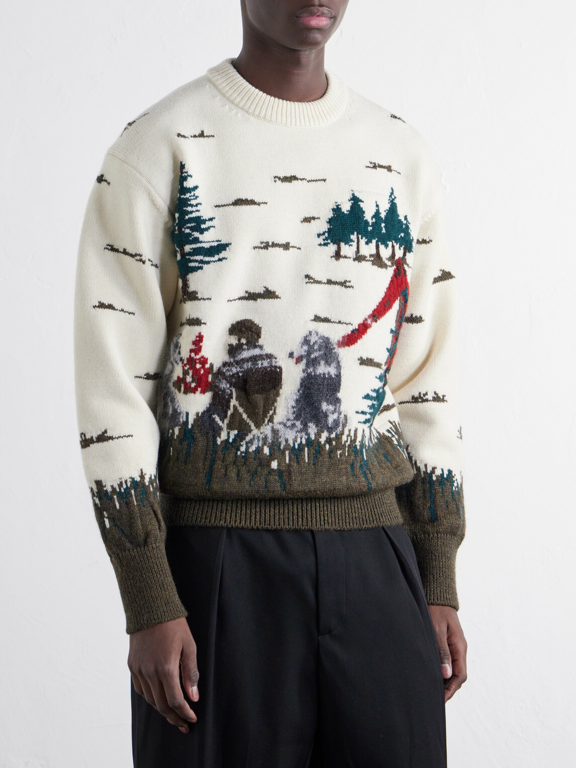 Junya Watanabe - Intarsia-Knit Wool Sweater - Neutrals