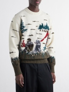 Junya Watanabe - Intarsia-Knit Wool Sweater - Neutrals