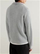 Allude - Ribbed Cashmere Cardigan - Gray