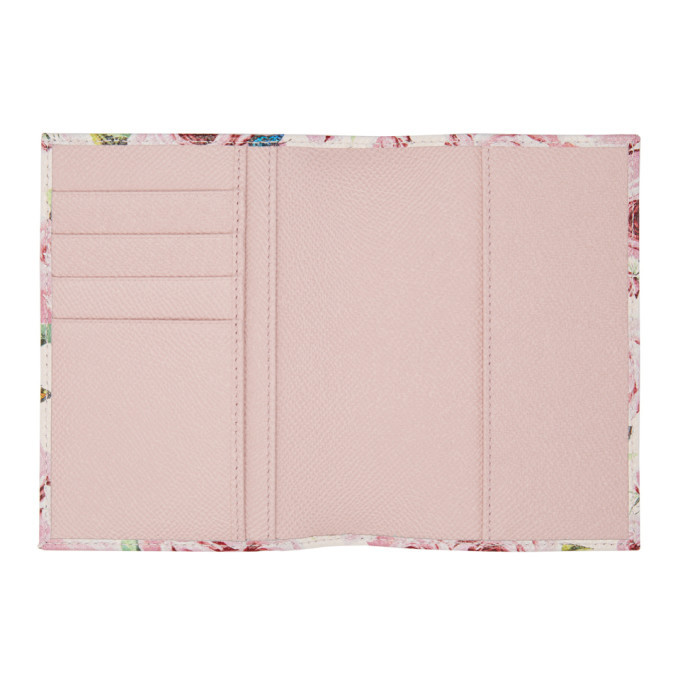 Dolce and Gabbana Pink Floral Passport Holder Dolce & Gabbana