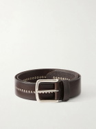 Anderson's - 3cm Stud-Embellished Leather Belt - Brown