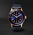 Maurice de Mauriac - L2 42mm Bronze and Leather Watch, Ref. No. L2 BRONZE DEEP BLUE - Blue