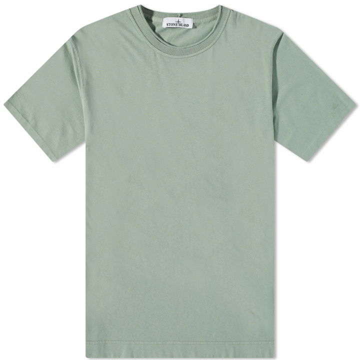 Photo: Stone Island 40th Anniversary Garment Dyed T-Shirt in Sage