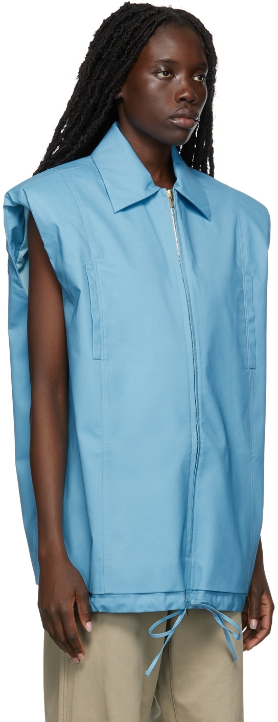 【Jacquemus】 Le Gilet Biellaカットアウトウールベスト Jacquemus Blue 'Le Gilet Biella' Vest Jacquemus