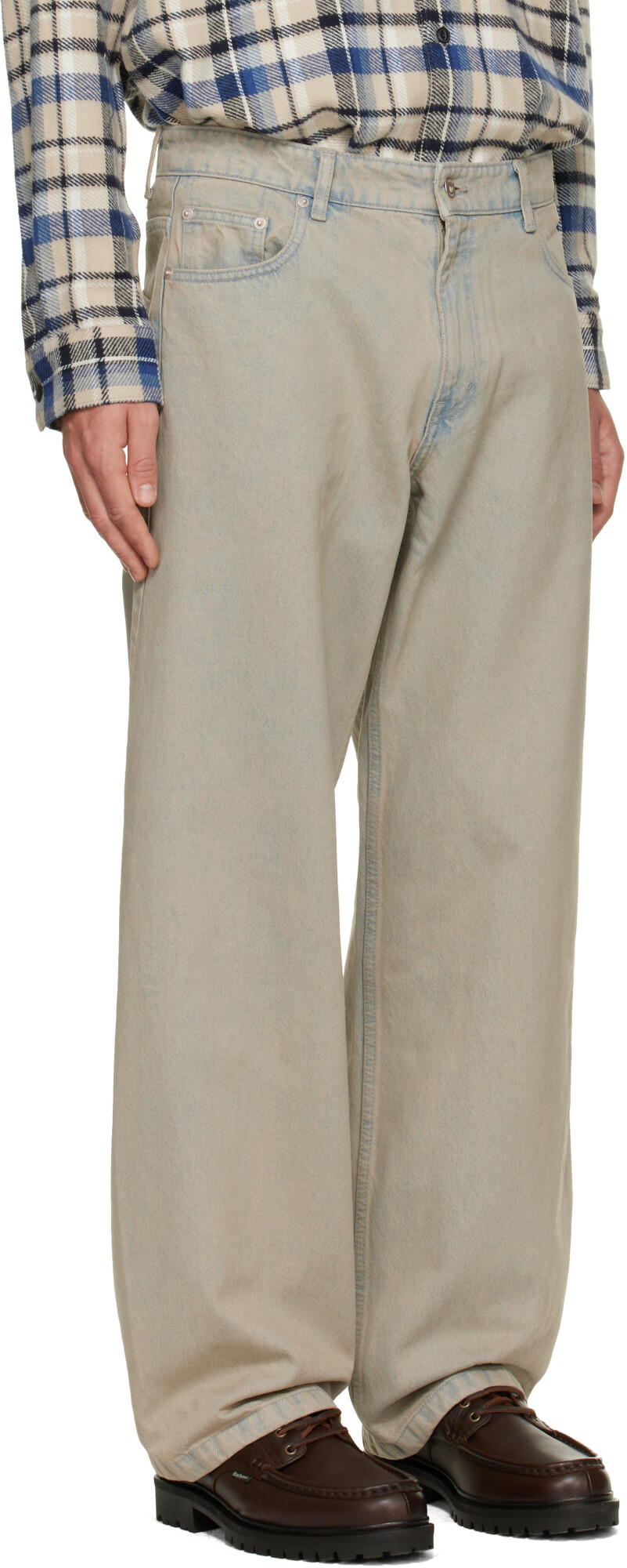 COOR Beige Back Side Color Washed Jeans