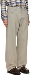 COOR Beige Back Side Color Washed Jeans