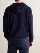 Mr P. - Organic Cotton-Terry Zip-Up Hoodie - Blue