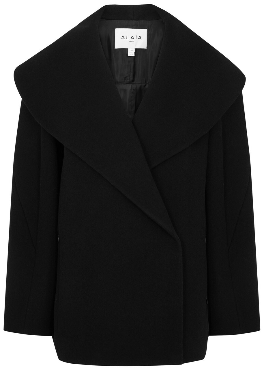 コート ALAIA ROUND COAT IN COTTON Alaïa Round Wool Jacket Black ALAÏA