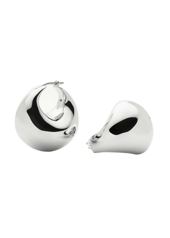 Photo: Missoma Sculptural Large Silver-plated Hoop Earrings - One Size