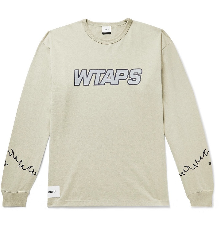 Photo: WTAPS - Embroidered Logo-Print Cotton-Blend Jersey T-Shirt - Brown
