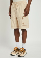 Moncler Grenoble Canvas Cargo Shorts Cream