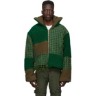 Who Decides War by MRDR BRVDO Khaki and Green Birds Eye Landscape Puffer Jacket