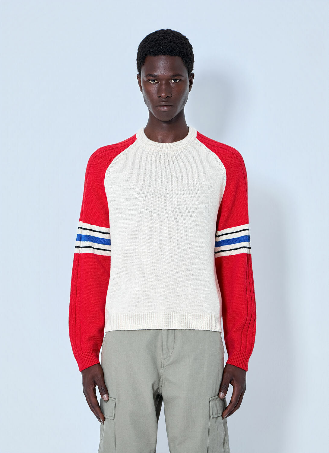 Stüssy Stripe Raglan Crewneck Sweatshirt