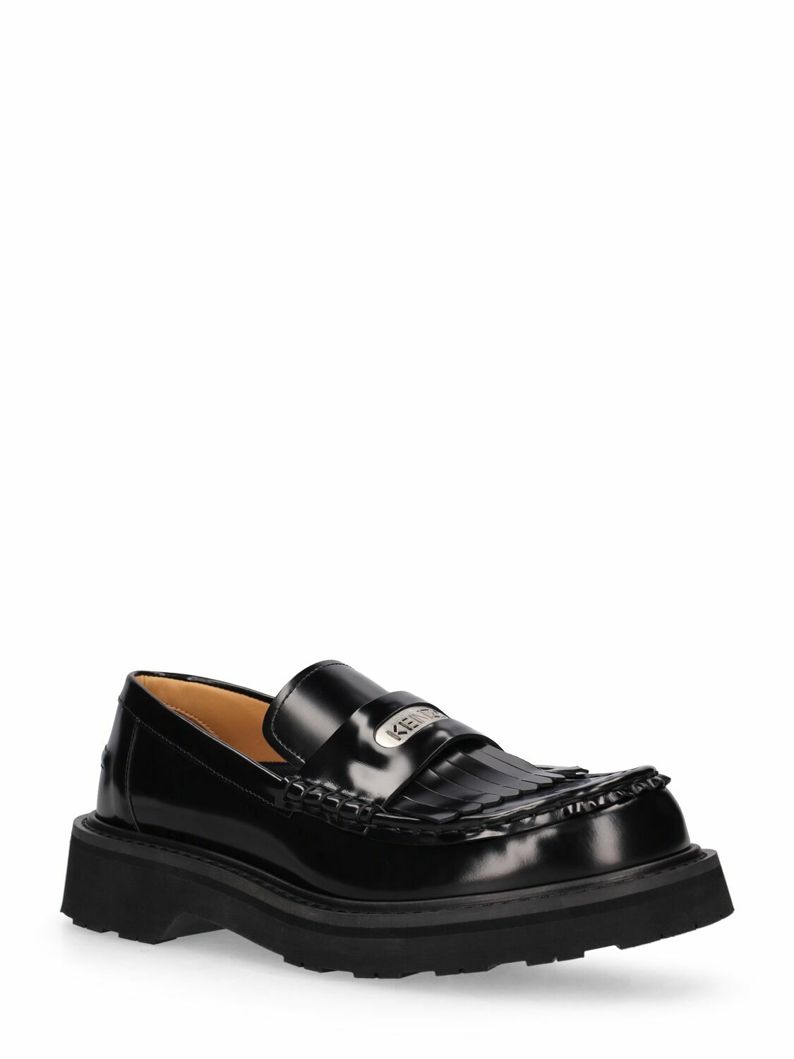 SO MEN ブラックレザー 48サイズ　注）キズあり KENZO PARIS - 30mm Kenzosmile Leather Loafers Kenzo
