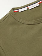 MONCLER - Contrast-Tipped Stretch-Cotton Jersey T-Shirt - Green