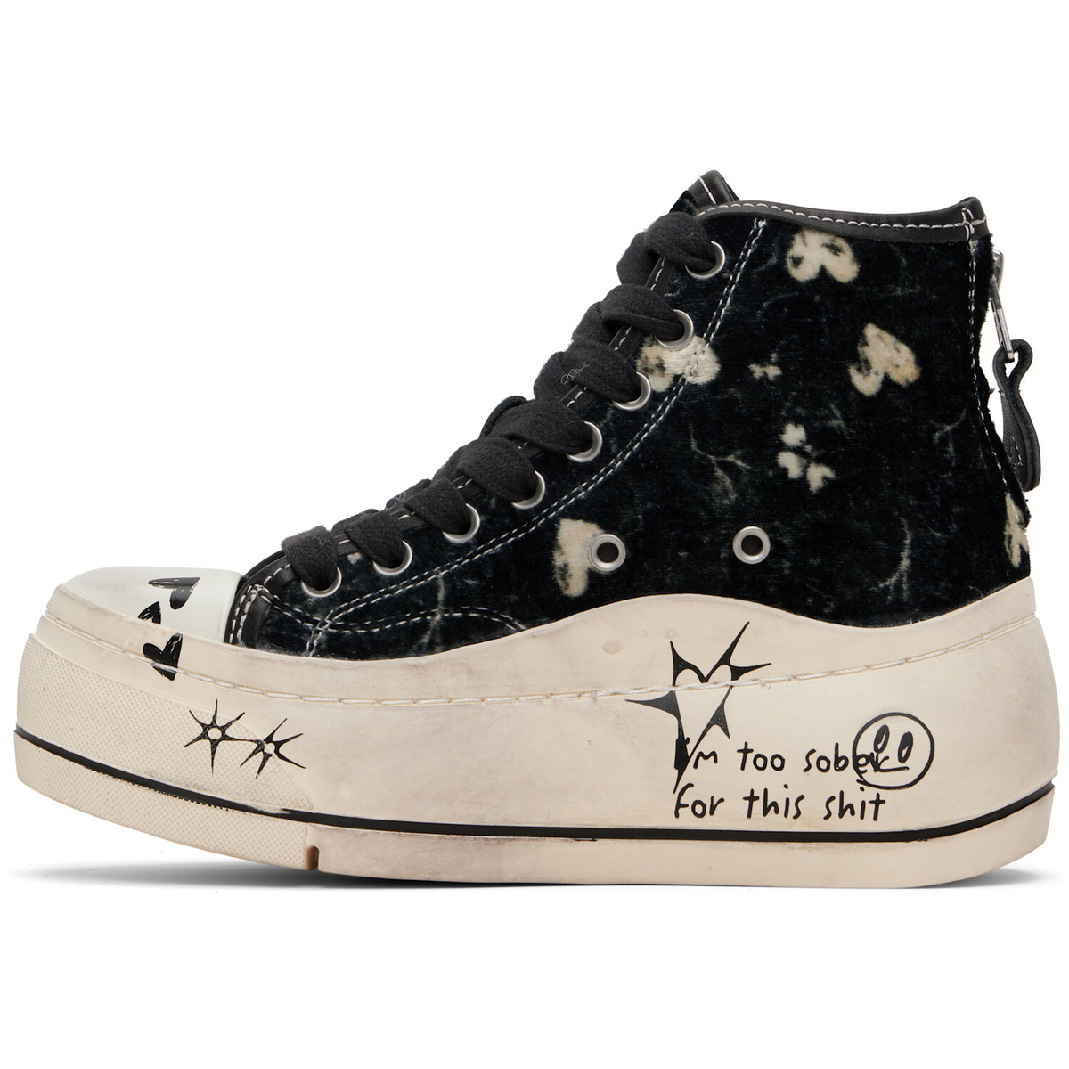 R13 Black Kurt High Top Sneakers