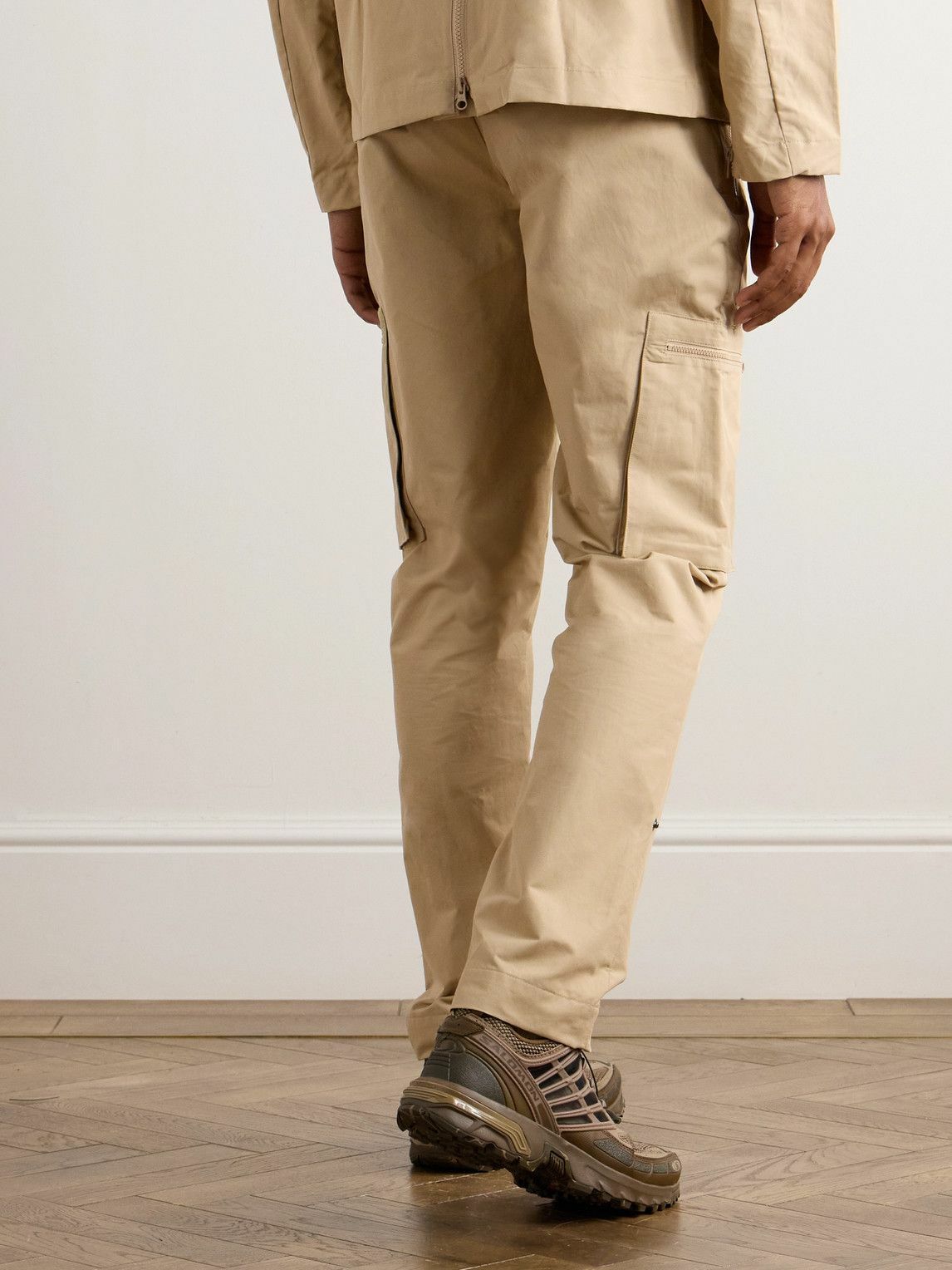 SAIF UD DEEN - Holster Straight-Leg Panelled Cotton-Blend Canvas Cargo Trousers - Neutrals