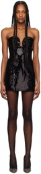 Mônot Black Sequin Minidress