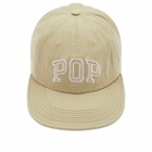 Pop Trading Company Men's Arch Logo Flexfoam 6 Panel Cap in White Pepper 