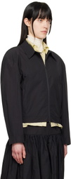 AMOMENTO Black Cropped Zip-Up Jacket