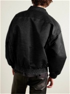 Enfants Riches Déprimés - Night Watch Appliquéd Embroidered Satin Bomber Jacket - Black