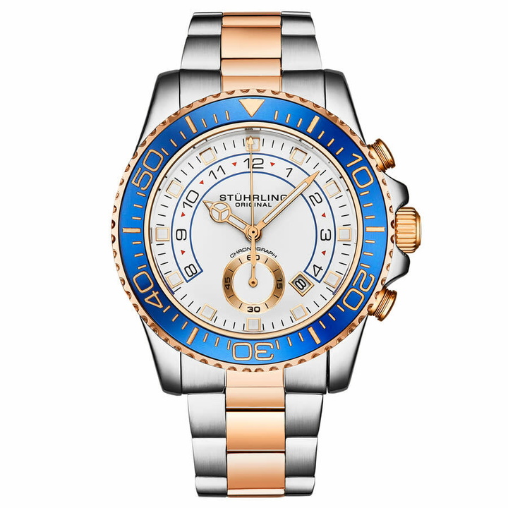Photo: Stuhrling Original Aquadiver Quartz White Dial Mens Watch M16733