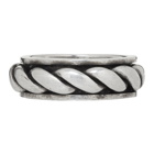 Saint Laurent Silver Rope Ring