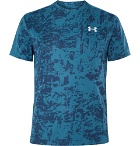 Under Armour - Speed Stride Mesh-Panelled Printed T-Shirt - Blue