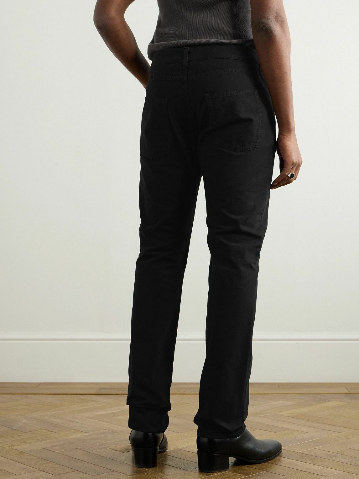 SAINT LAURENT - Straight-Leg Cotton-Canvas Trousers - Black