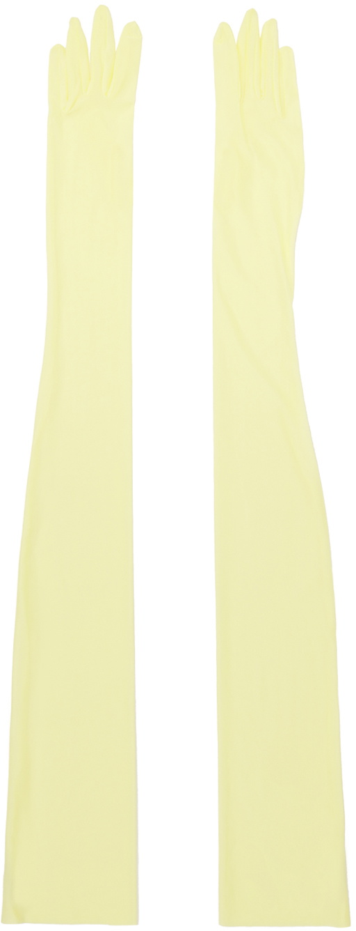 Dries Van Noten Yellow Long Gloves