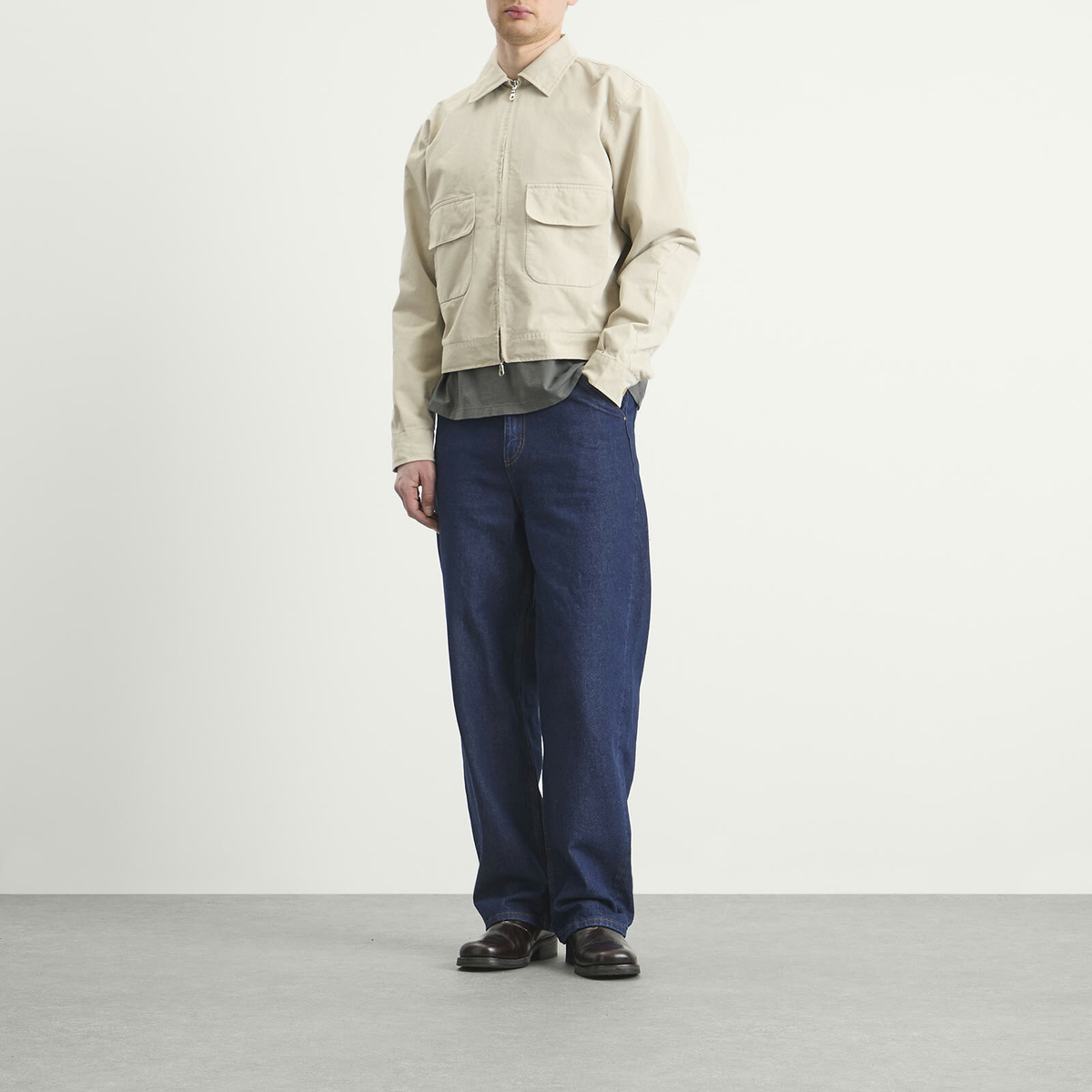 Carter Young Men's Washed Andover Jacket in Pale Khaki