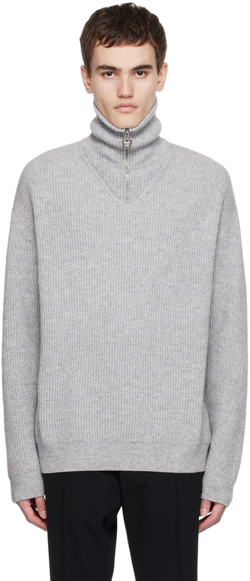 Photo: Solid Homme Gray Half-Zip Sweater