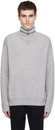 Solid Homme Gray Half-Zip Sweater