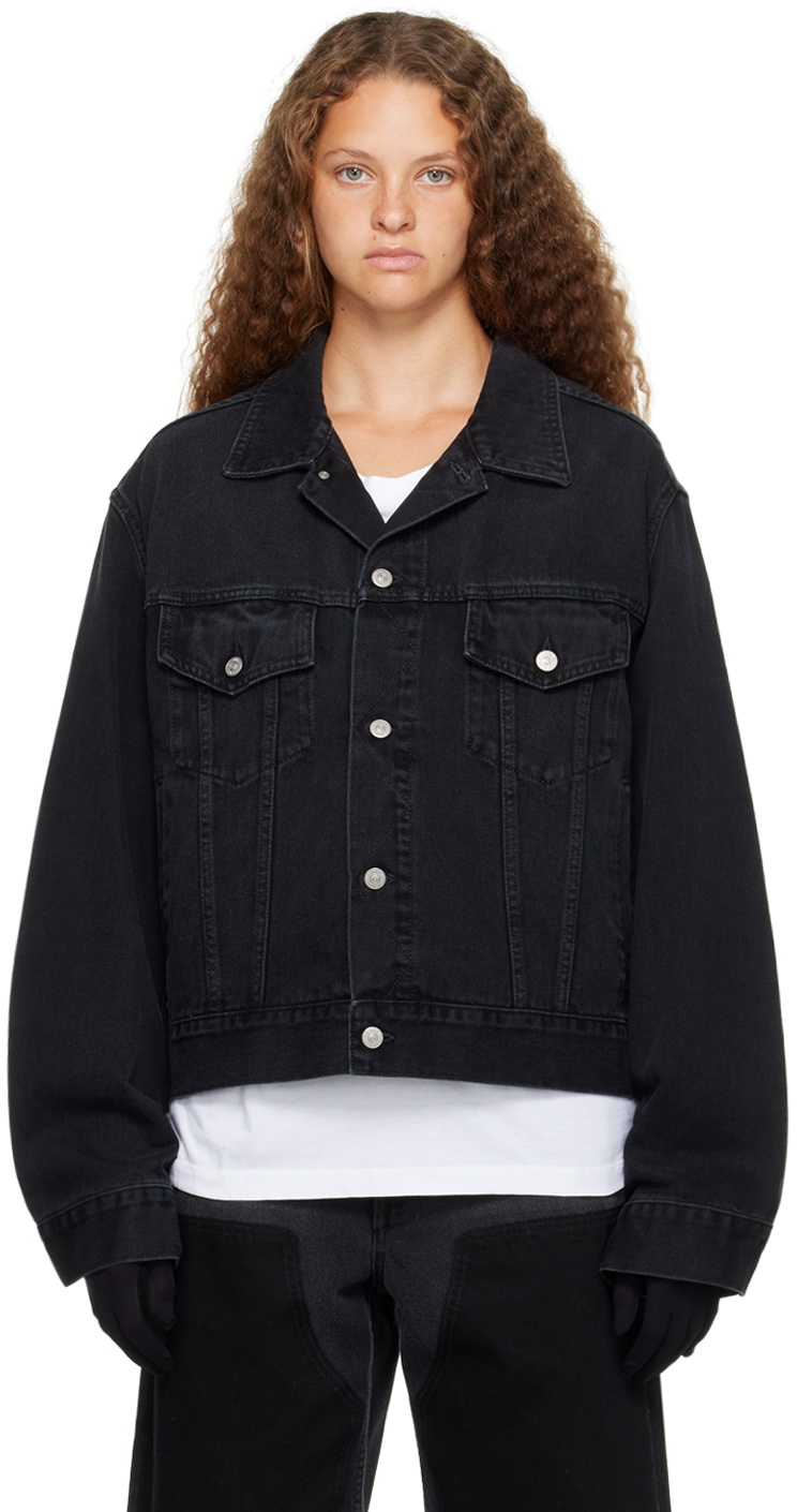 MM6 Maison Margiela Black Button Denim Jacket MM6 Maison Margiela