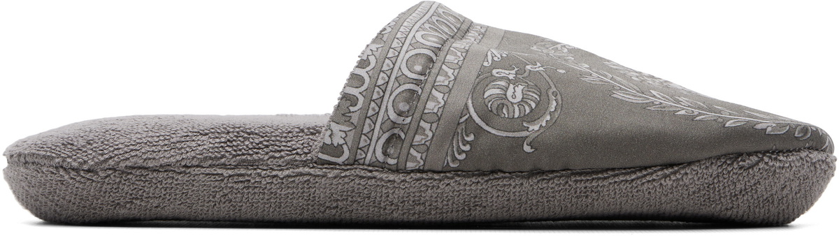 Versace Gray 'I Heart Baroque' Slippers