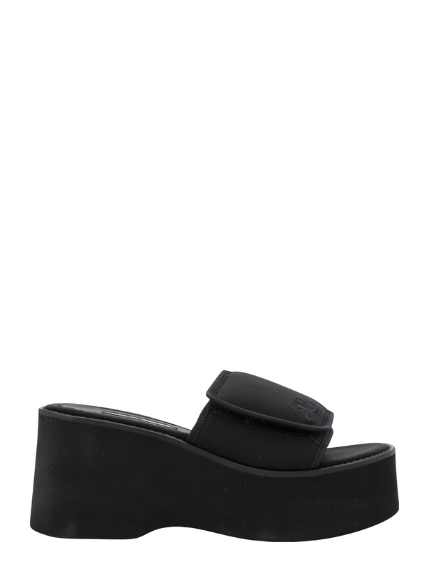 Photo: Courrèges Black Stretch Polyester Blend Scusa Wave Slippers