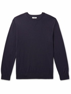 Theory - Lucas Ossendrijver Shell-Trimmed Merino Wool-Blend Sweater - Purple