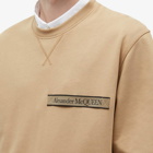 Alexander McQueen Men's Taped Logo Crew Sweat in Beige/Mix