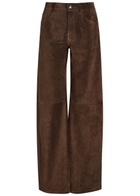 Armarium Luke Wide-leg Suede Trousers Brown