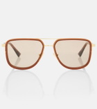 Bottega Veneta Metal Combi aviator sunglasses