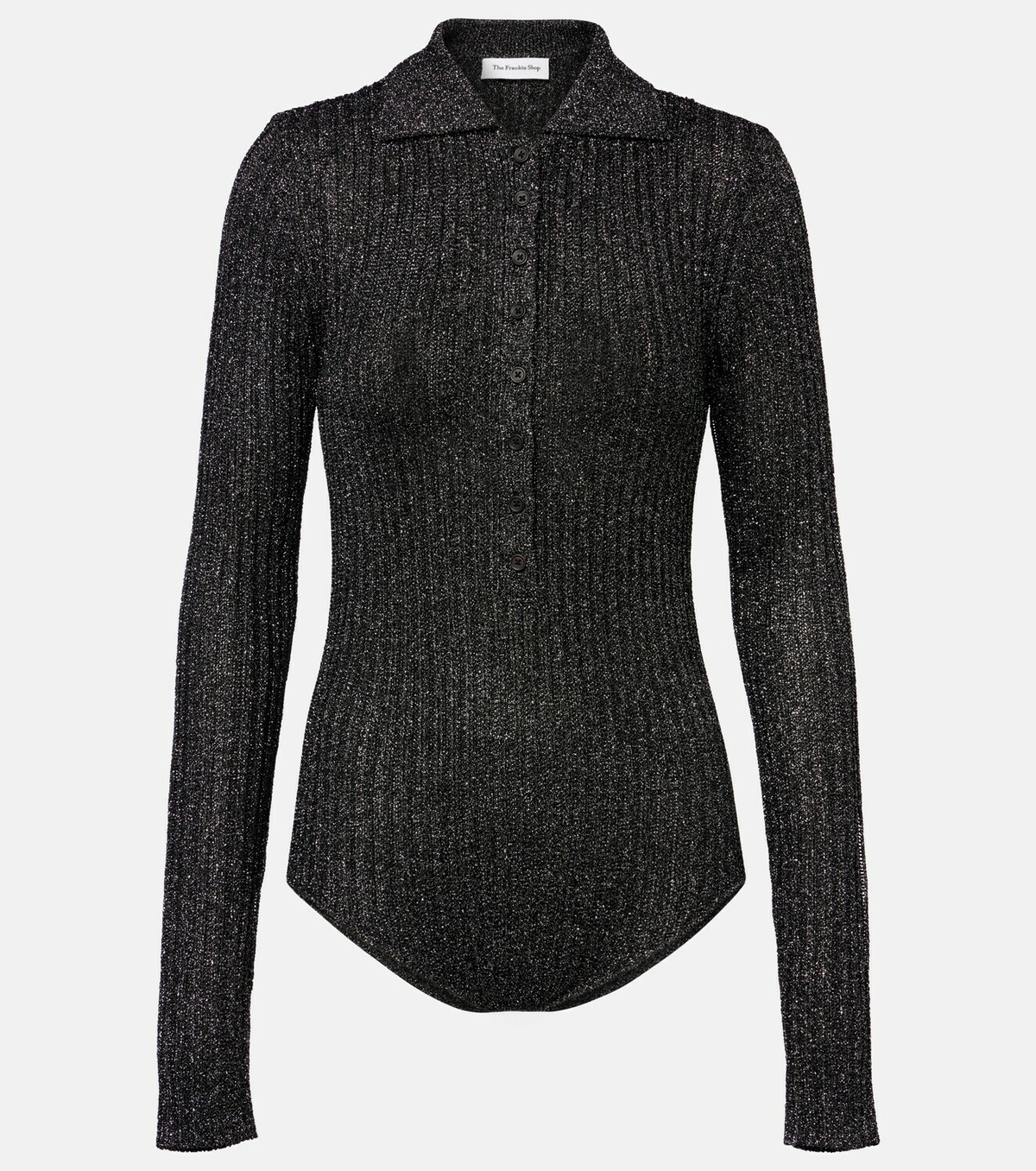The Frankie Shop Solana knitted lamé bodysuit