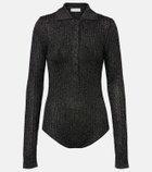 The Frankie Shop Solana knitted lamé bodysuit