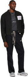 Mr. Saturday Black Twill 'Good Luck' Trousers