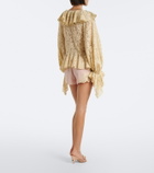 De La Vali Elia lace-trimmed crêpe de chine shorts